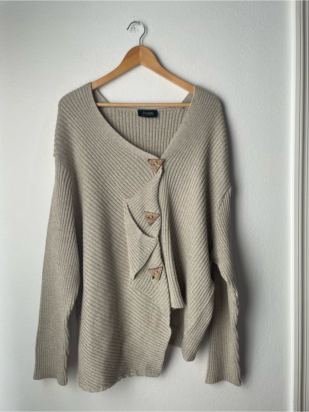 Vintage asymmetrical knit cardigan